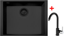 Sinks CUBE 490U BL Nanoblack + MIX 35 Nanoblack 